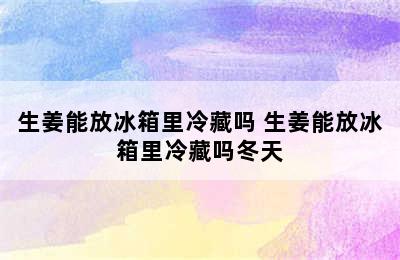 生姜能放冰箱里冷藏吗 生姜能放冰箱里冷藏吗冬天